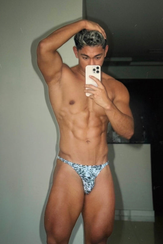 The Tease G-String - Grey Leopard