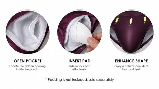 Wet-N-Wild Swim Briefs - Maroon Lightning