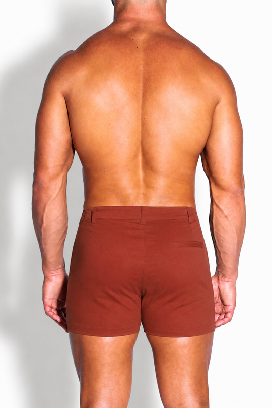 Muscle-fit Men's 2.5'' Stretchy Chino Shorts - Copper