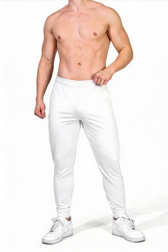 Peek-A-Boo Joggers - White