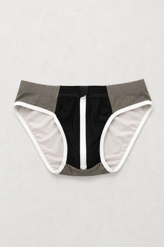 Unzip Me Swim Briefs - Gray Colorblock