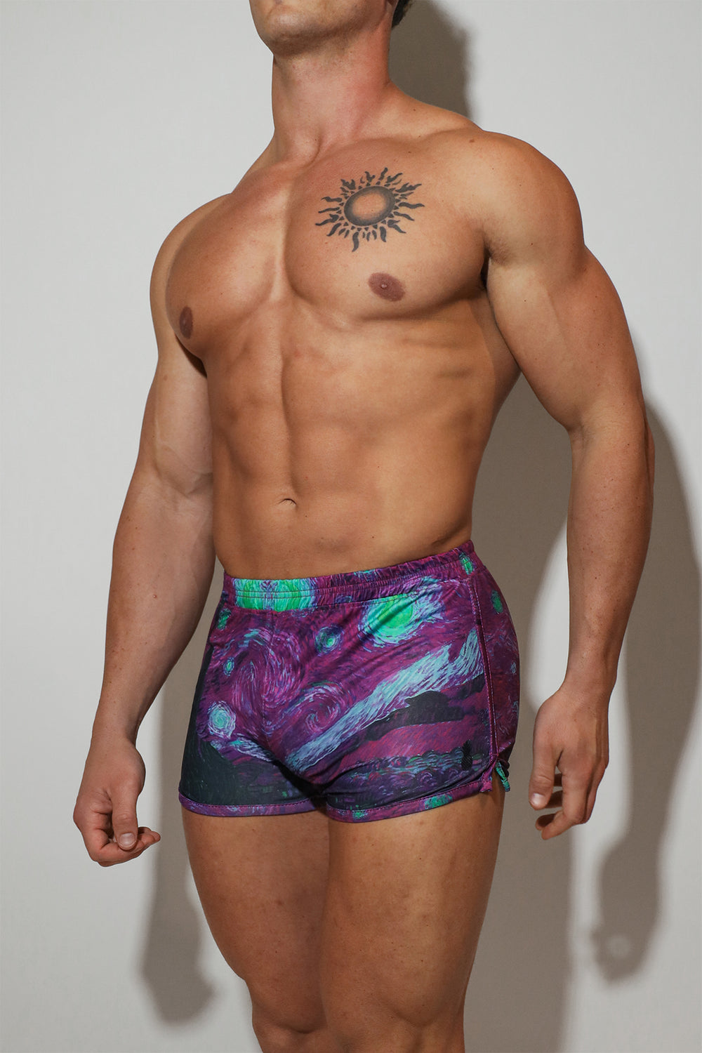 2" Side Split Booty Shorts - Starry Night