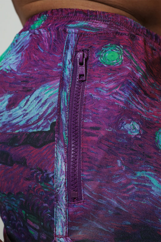 2" Side Split Booty Shorts - Starry Night