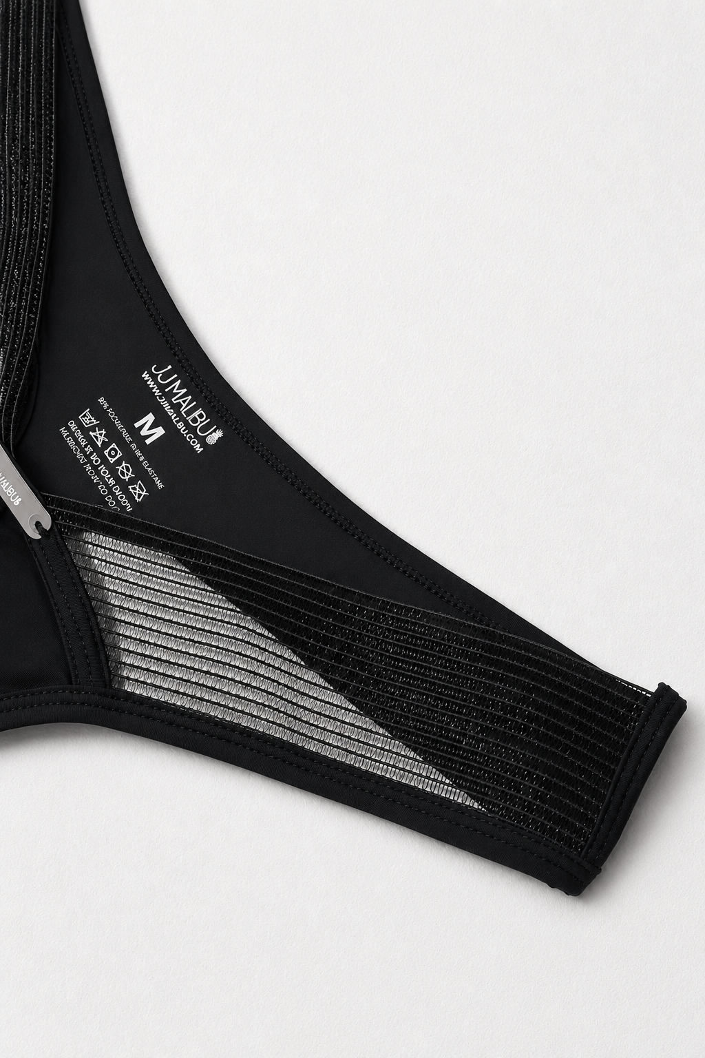 Lattice Side Mesh Thongs - Black Licorice
