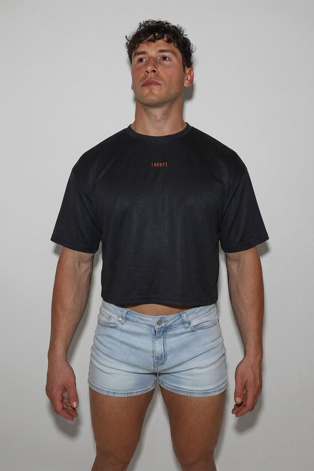 Cool-Dry Oversized Relaxed Crop Top - Onyx Black