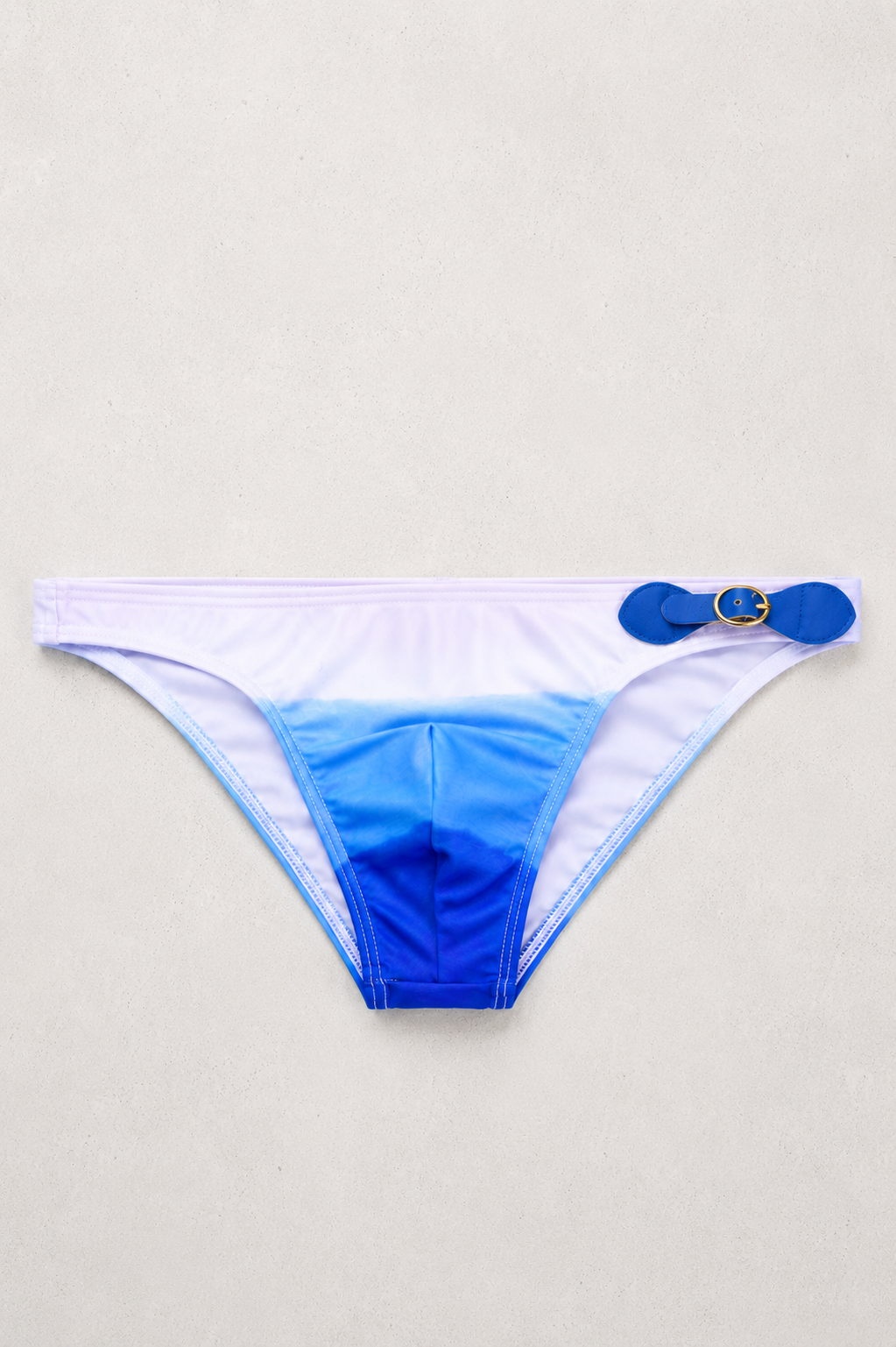 Renaissance Low-Cut Swim Bikini Briefs for Men - White to Blue