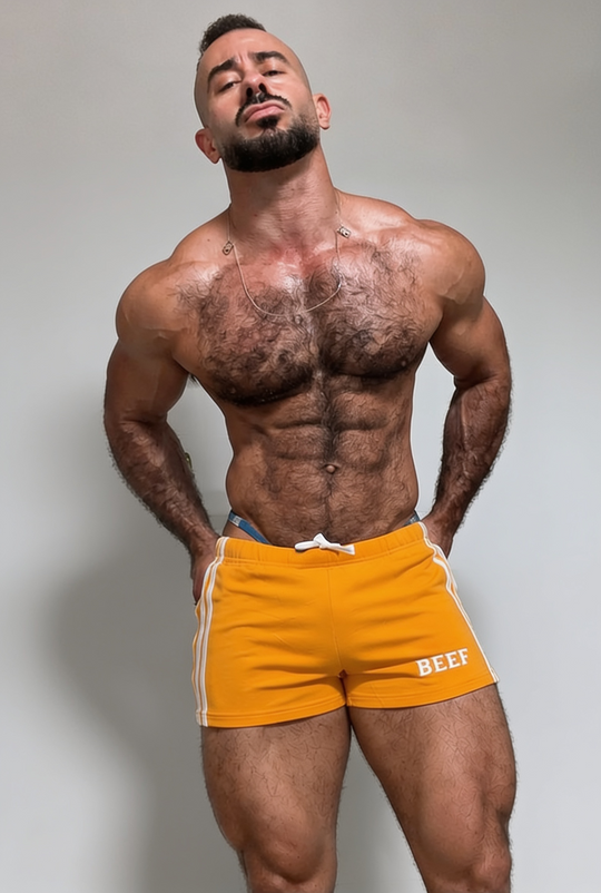 Varsity Boy Short Shorts - Tangerine Orange